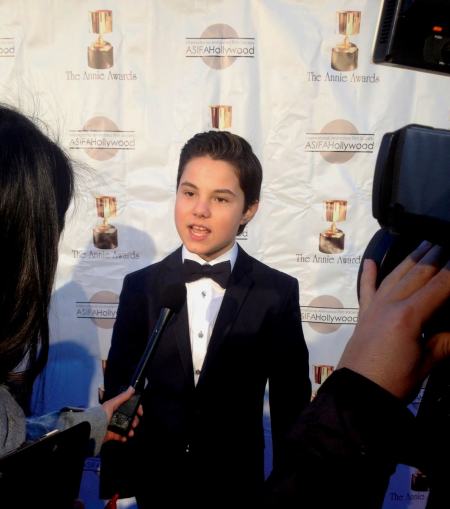 Zach Callison on the red carpet of the 2014 Annie Awards