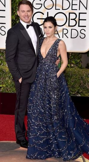 Best looking couple of the night goes to Channing Tatum in a tradional black tux and wife, Jenna Tatum wearing a Zuhair Murad Gown