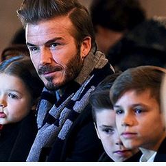 DAVID BECKHAM AND KIDS AT THE NYFW